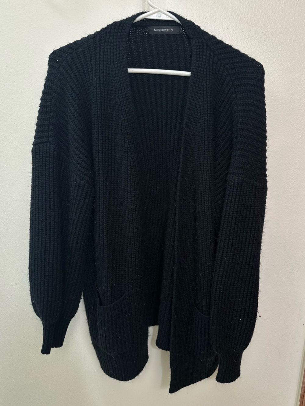 Women's Open-Front Cardigan - Black